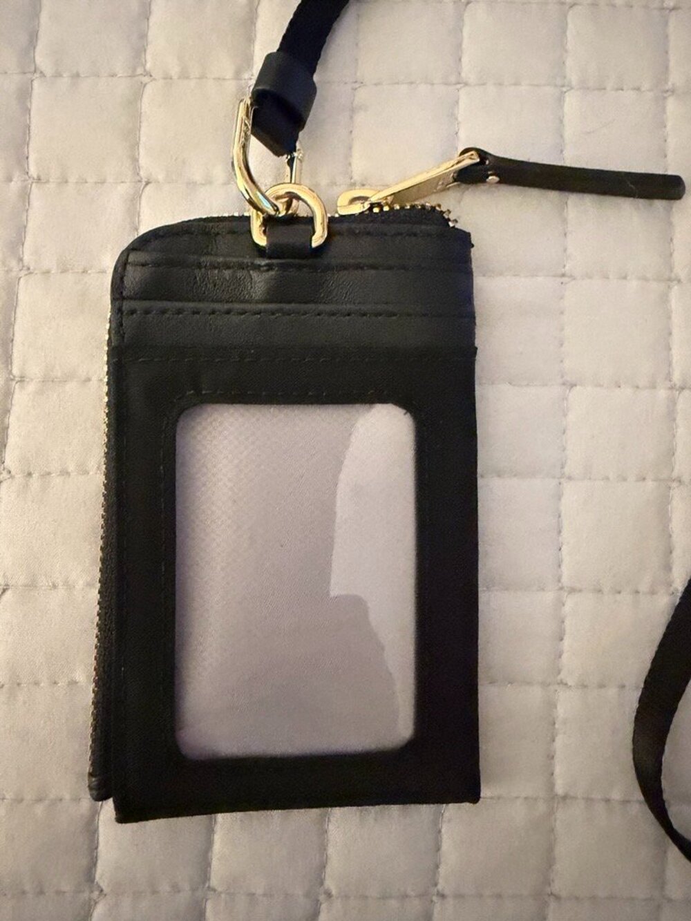 TUMI Vista SLG Lanyard Badge ID Holder Black Gold Never Used - Picture 2 of 5